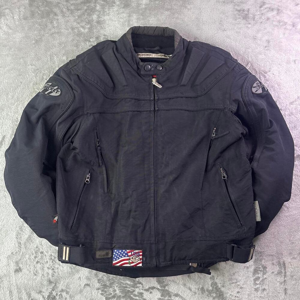 Vintage Y2K Joe Rocket Superbike Motorcycle Jacket Men’s Small Black Armored